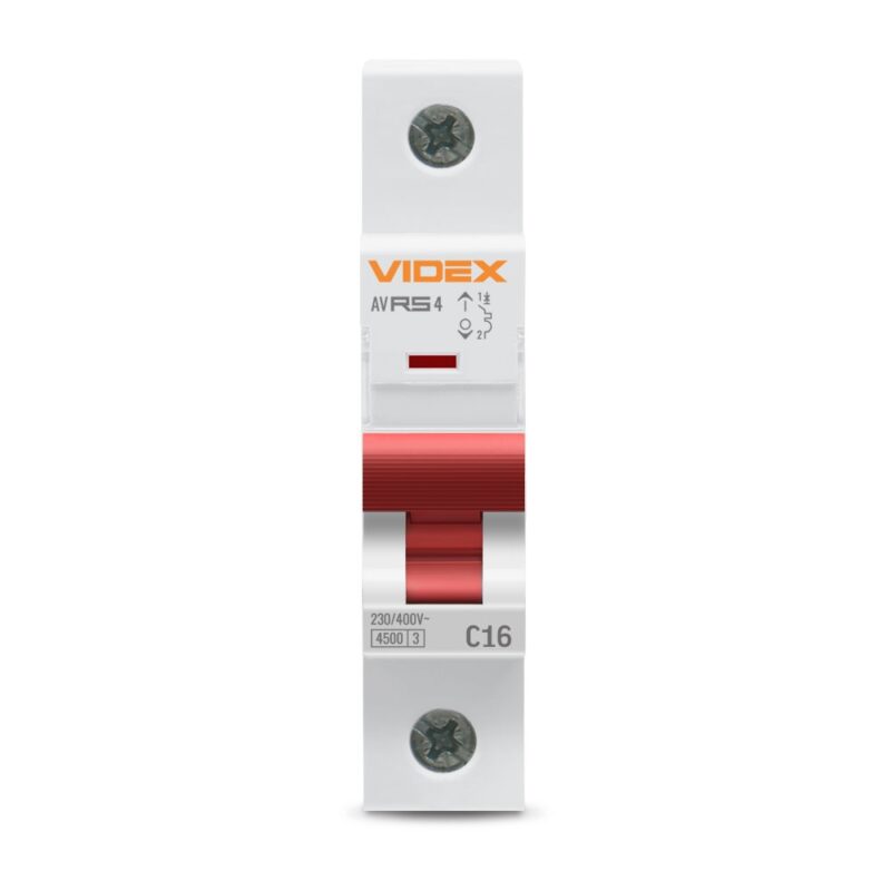 Автоматичний вимикач Videx RS4 1p 16A C 4.5kA VF-RS4-AV1C16 - Зображення 2