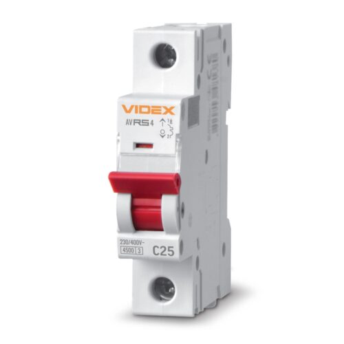 Автоматичний вимикач Videx RS4 1p 25A C 4.5kA VF-RS4-AV1C25