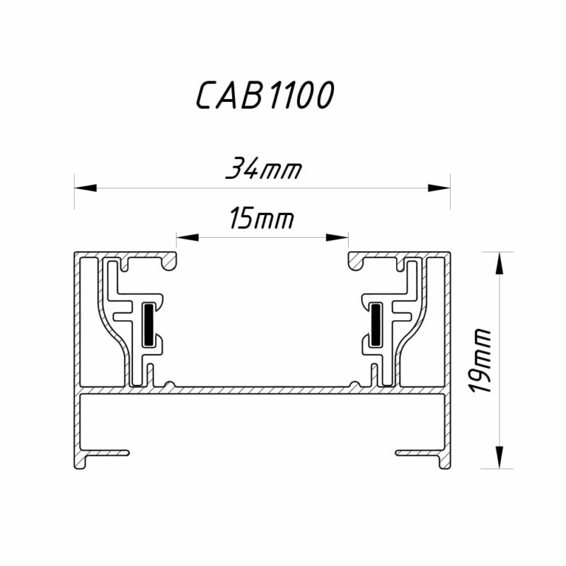 Шинопровід однофазний Feron CAB1100 2м чорний