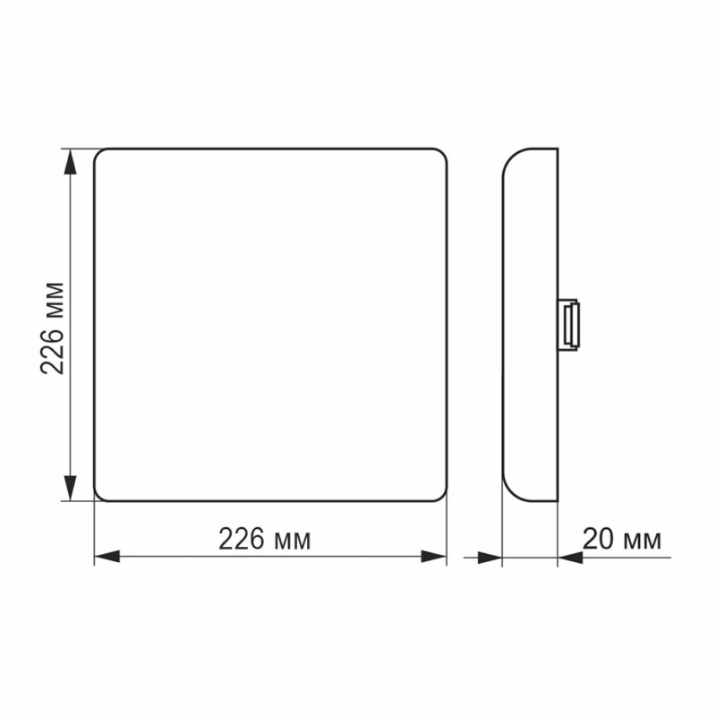 Світильник вбудований LED Videx 33W 4100K безрамковий квадратний VL-DLFS-334