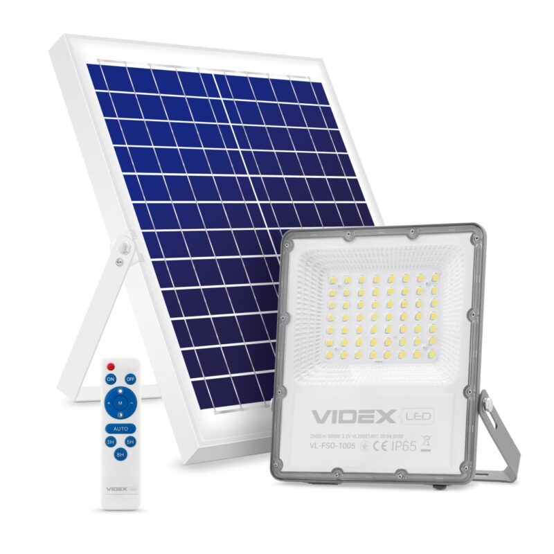 Прожектор автономний на сонячній батареї Videx LED 30W 5000K - Зображення 2