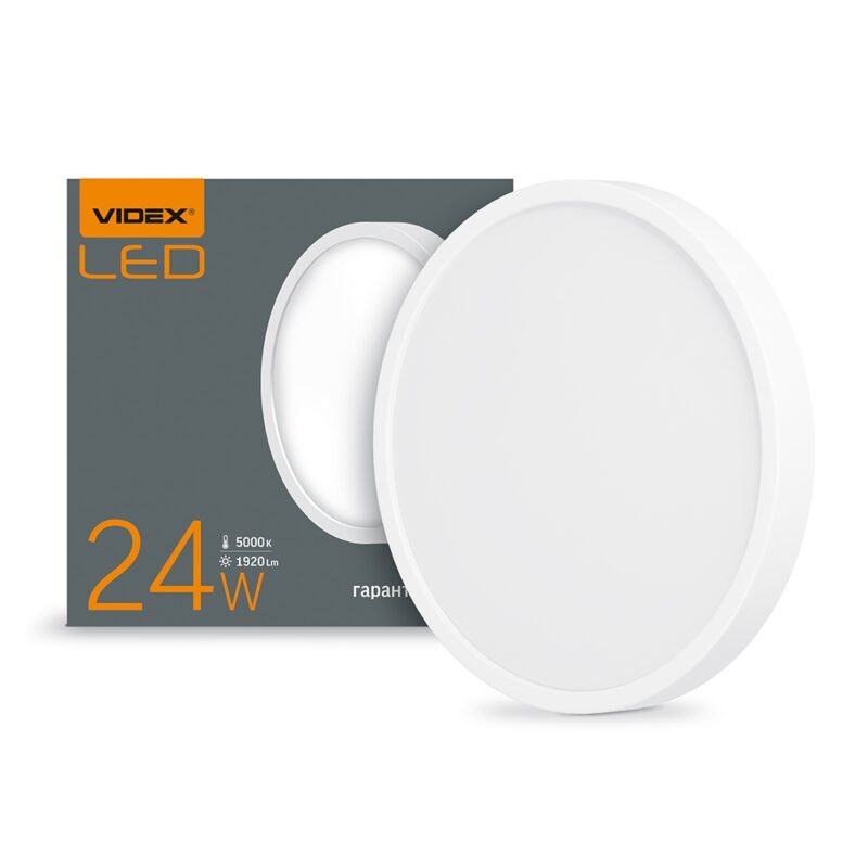Світильник накладний LED Videx 24W 5000K круглий Білий VL-DLRS-245