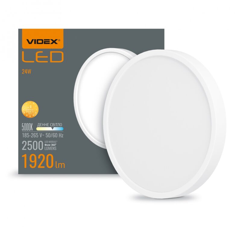 Світильник накладний LED Videx 24W 5000K круглий Білий VL-DLRS-245