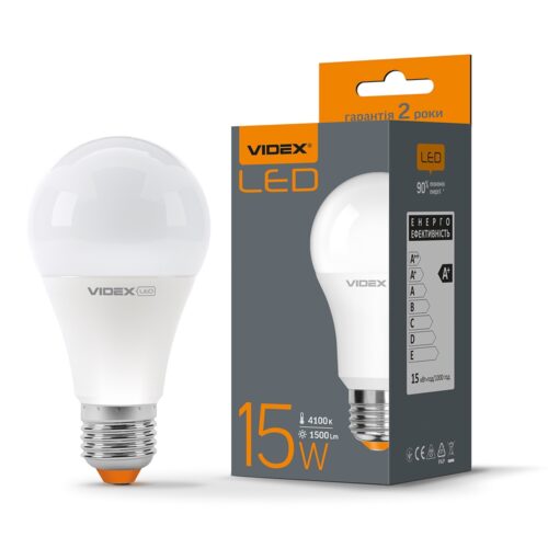 Лампа світлодіодна LED Videx 15W E27 4100K VL-A65e-15274