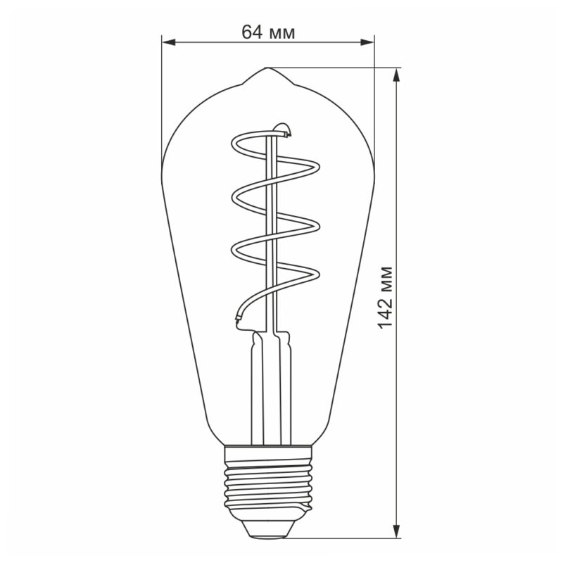 Лампа LED 4W 2100K E27 ST64FG Videx