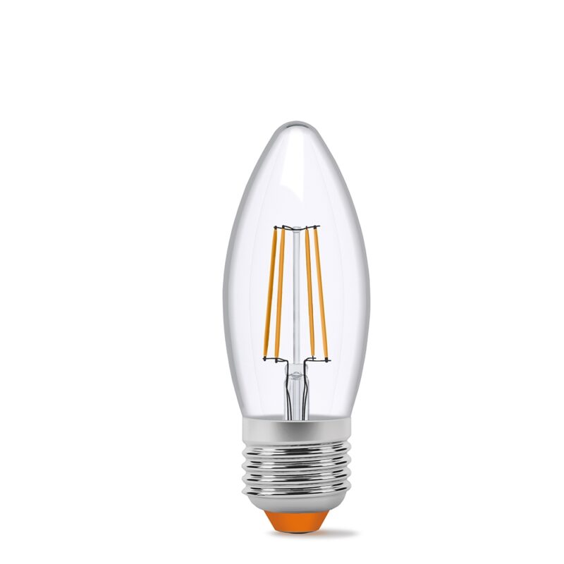 Лампа LED 4W 4100K E27 C37F Filament Videx