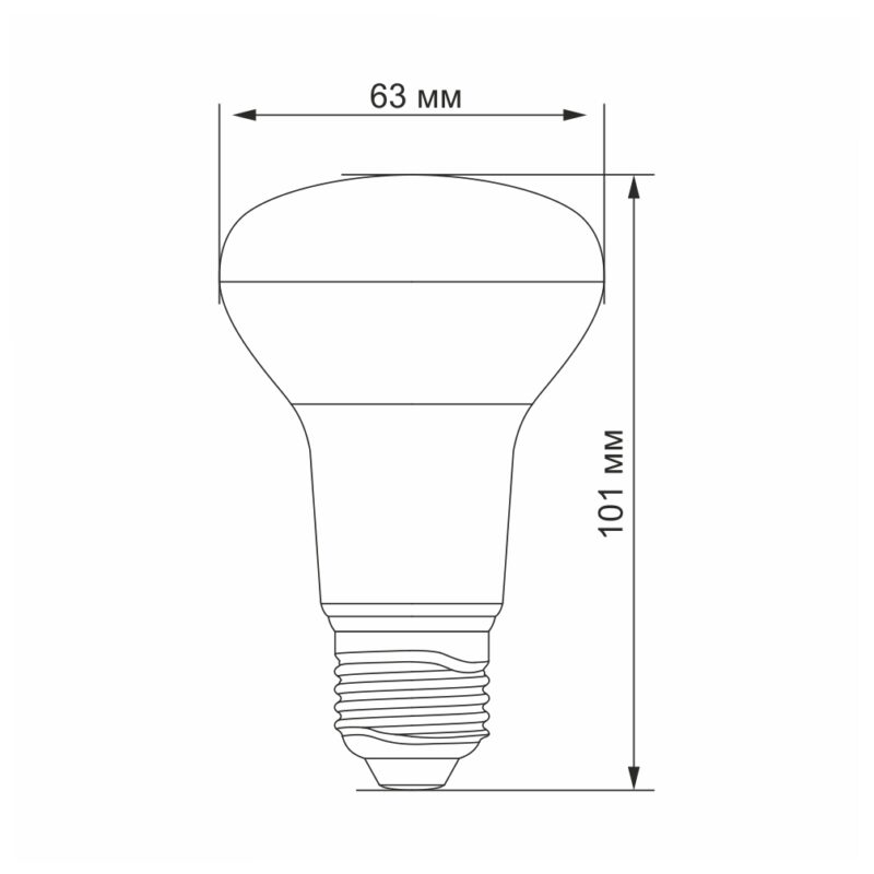 Лампа LED 9W 4100K E27 R63e Videx