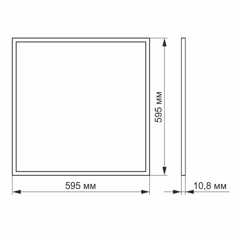 Світлодіодна квадратна панель Videx 40W матова 6200К