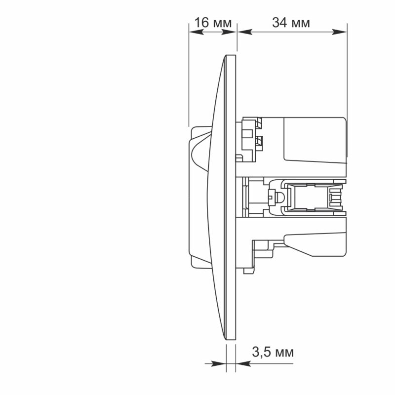 Розетка одинарна із заземленням та 2USB кремова Videx Binera