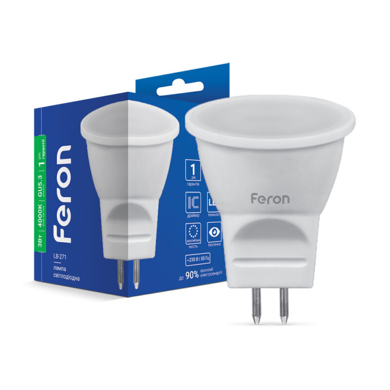 Лампа світлодіодна LED Feron MR11 3W GU5,3 4000K LB-271