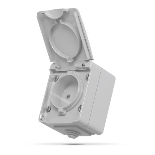 Розетка одинарна зовнішня IP65 сіра Videx Binera