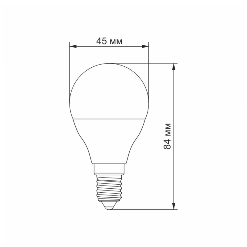 Лампа світлодіодна LED Videx 7W E14 4100K VL-G45e-07144