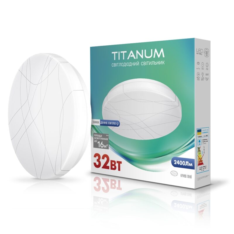 Світильник настінно-стельовий LED Titanum 32W 5000K Криві лінії TLCL-325CL