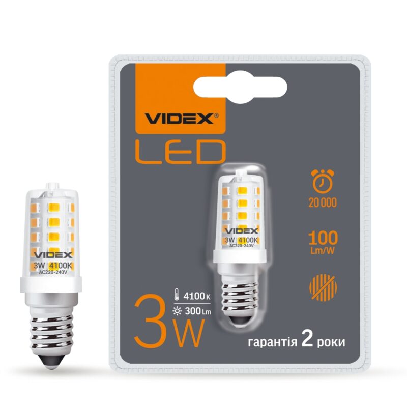 Лампа світлодіодна LED Videx 3W E14 4100K VL-ST25e-03144