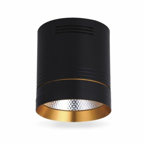 Накладний світильник Feron AL542 18W чорний із золотою вставкою