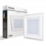 Вбудований квадратний світильник Feron AL2111 25W білий
