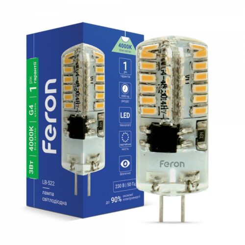 Лампа світлодіодна LED Feron 3W G4 4000K LB-522