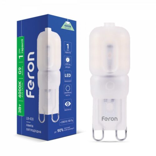 Лампа світлодіодна LED Feron 3W G9 4000K LB-430
