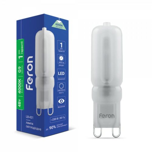 Лампа світлодіодна LED Feron 4W G9 4000K LB-431