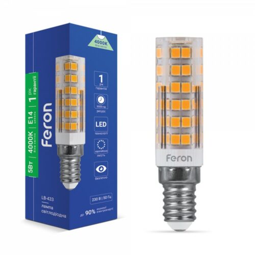Лампа світлодіодна LED Feron 5W E14 4000K LB-433