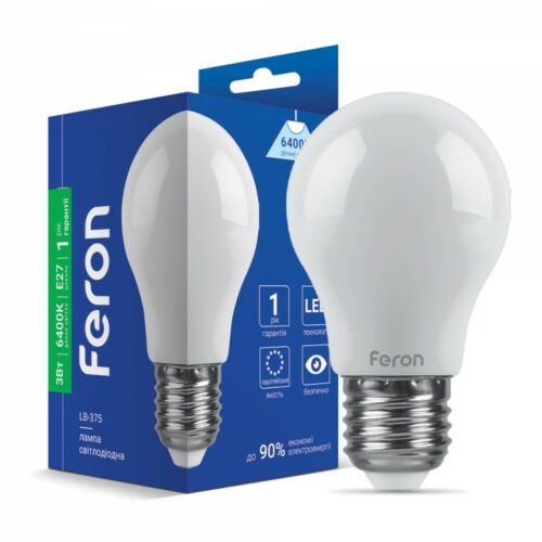 Лампа світлодіодна LED Feron A50 3W E27 LB-375 6400K біла