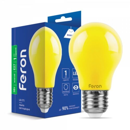 Лампа світлодіодна LED Feron A50 3W E27 LB-375 жовта