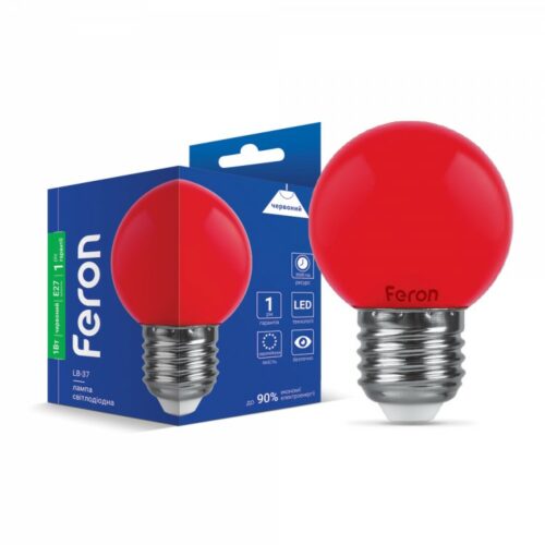 Лампа LED 1W E27 G45 червона Feron
