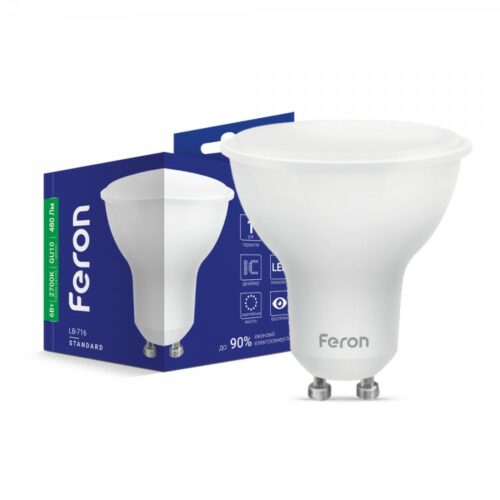Лампа світлодіодна LED Feron MR16 6W GU10 2700K LB-716