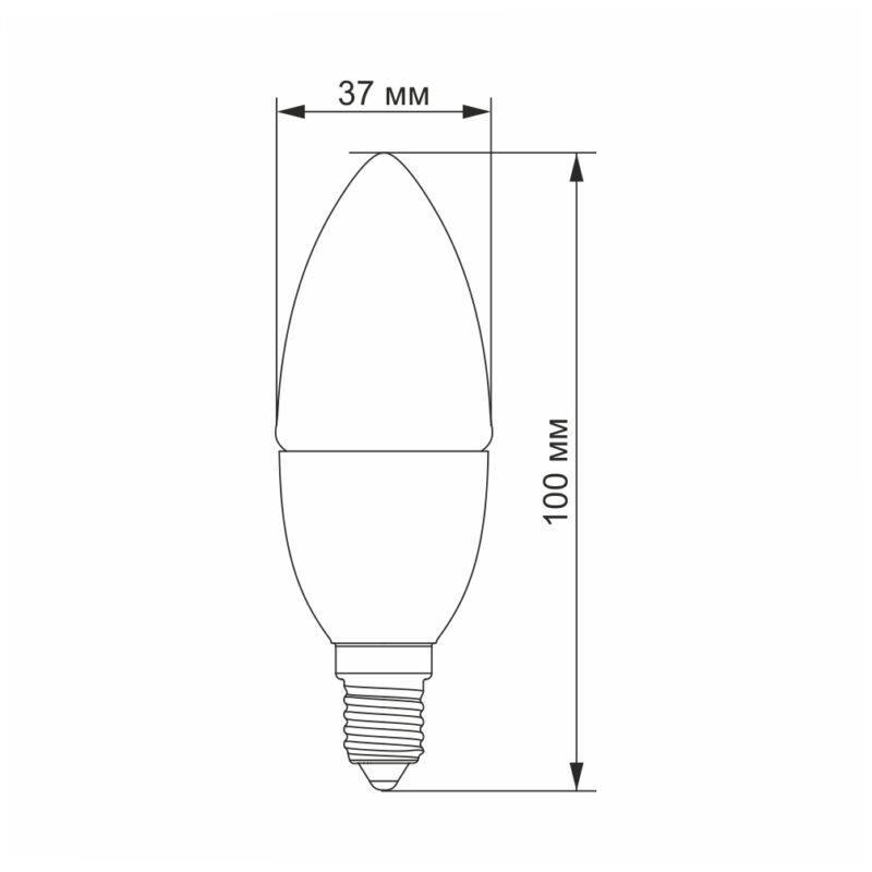 Лампа LED 3,5W 4100K E14 C37e Videx