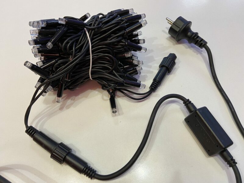 Гірлянда вулична String 10 м 100 LED + FLASH рожева, чорний дріт - Зображення 4