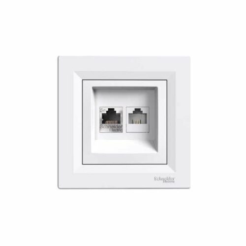 Розетка телефонна та комп'ютерна RJ11+RJ45 біла EPH4900121 Asfora