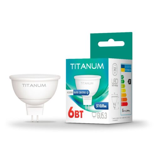 Лампа світлодіодна LED Titanum MR16 6W GU5.3 4100K TLMR1606534