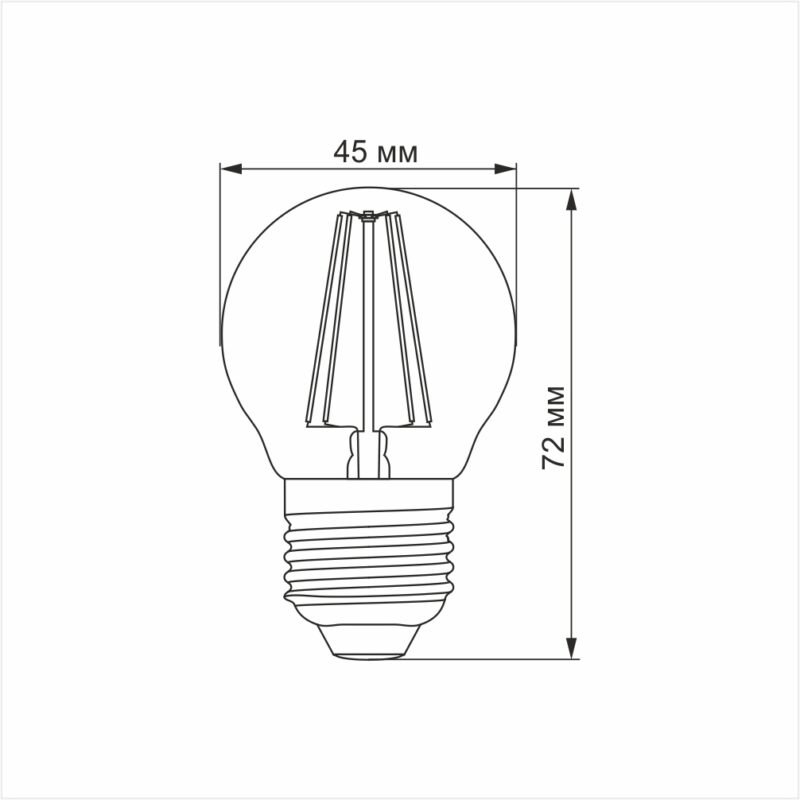 Філаментна світлодіодна лампа LED Videx 4W E27 2200K VL-G45FA-04272