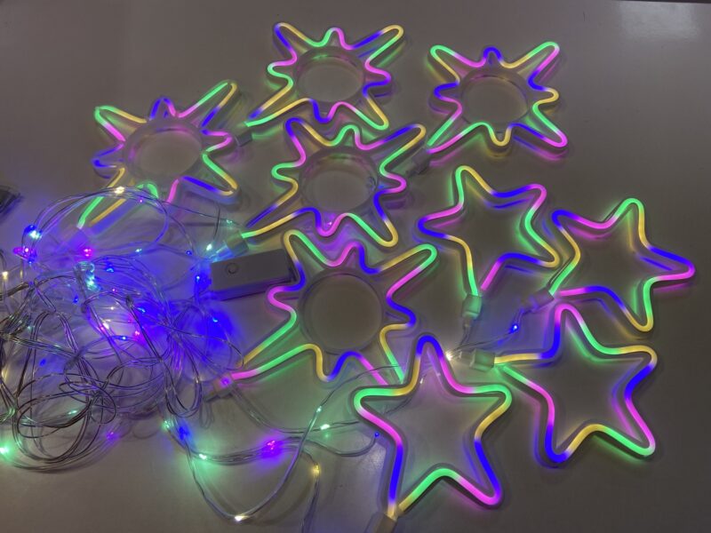 Гірлянда штора з фігур Зірка 9LED 3х1м RGB - Зображення 4