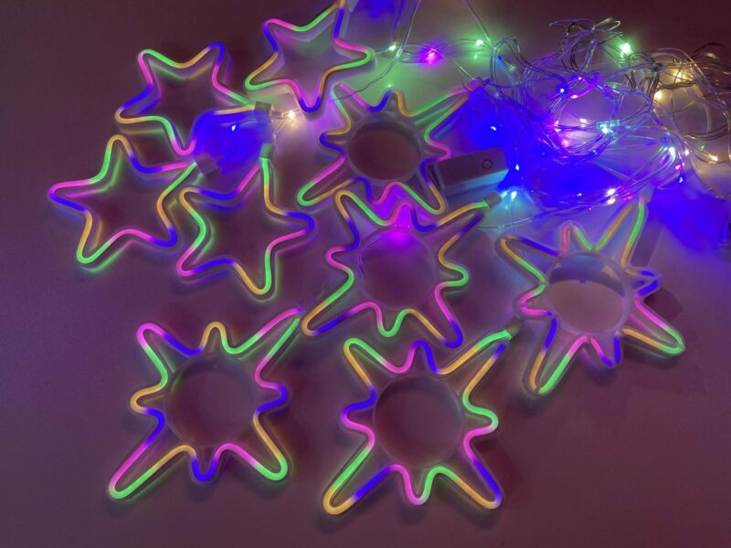 Гірлянда штора з фігур Зірка 9LED 3х1м RGB - Зображення 5
