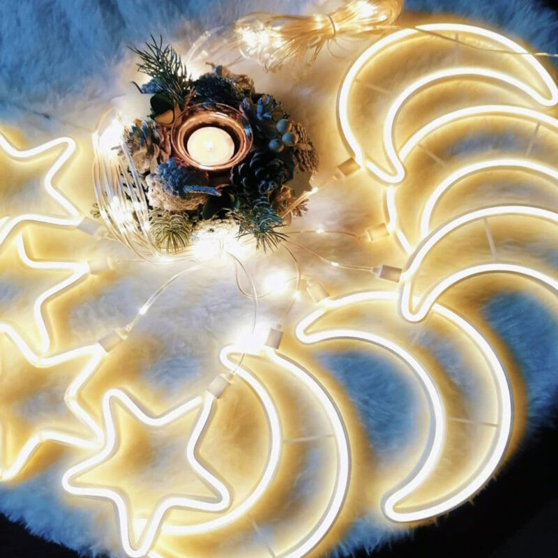 Гірлянда штора з фігур Зірка 9LED 3х1м RGB - Зображення 2