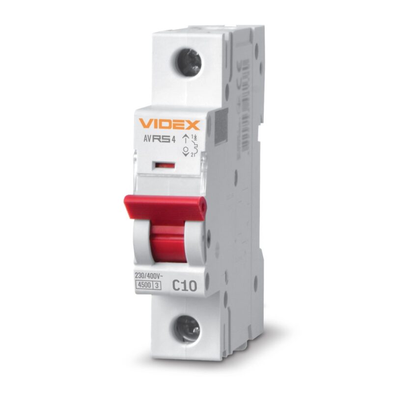 Автоматичний вимикач Videx RS4 1p 10A C 4.5kA VF-RS4-AV1C10