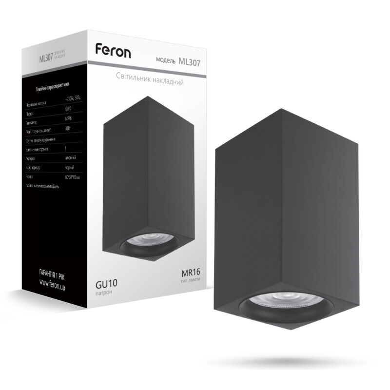 Накладний світильник Feron ML307 під лампу чорний