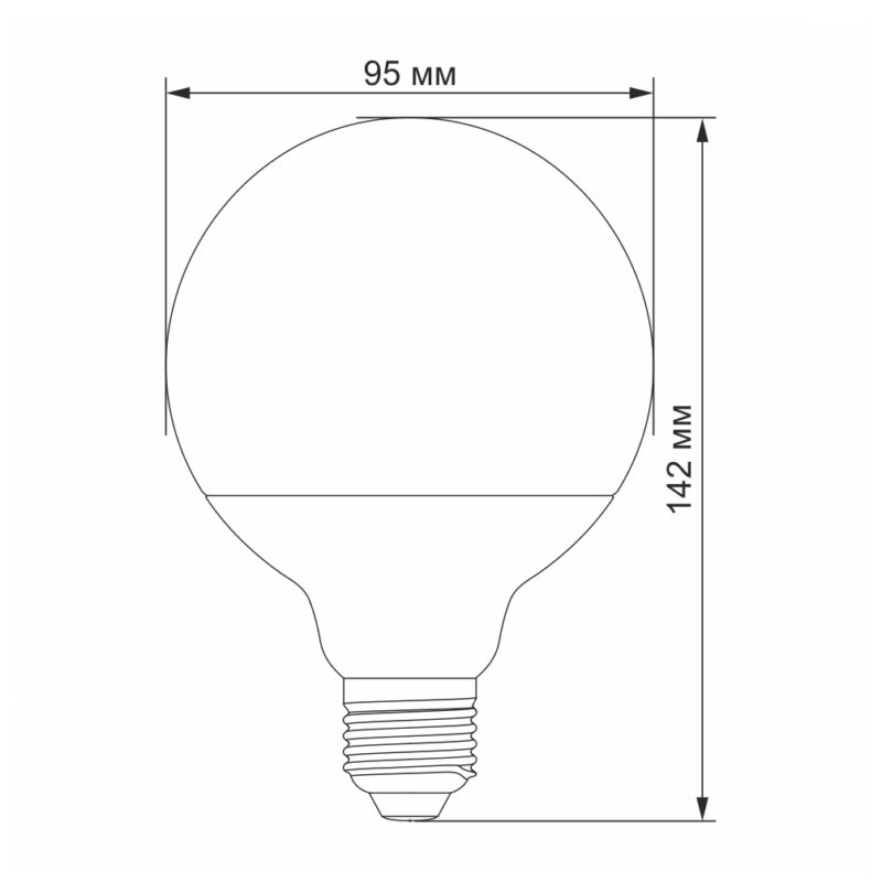 Лампа світлодіодна LED VIDEX  G95e 15W E27 3000K VL-G95e-15273 - Зображення 3