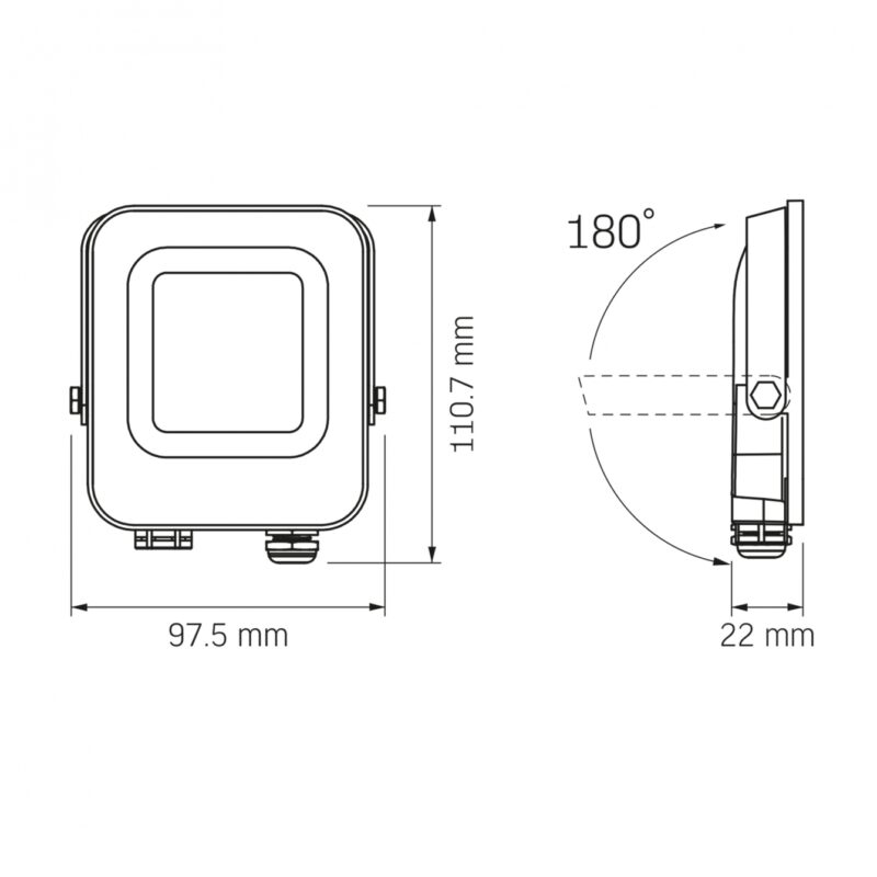 Прожектор LED Videx F3e 1000Lm 5000K AC/DC 12-48V VL-F3e-105W-12V - Зображення 8