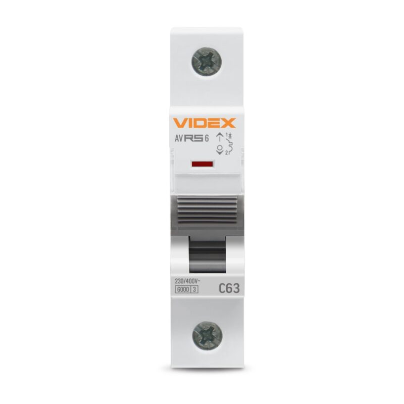 Автоматичний вимикач Videx RS6 1p 63А 6кА С VF-RS6-AV1C63