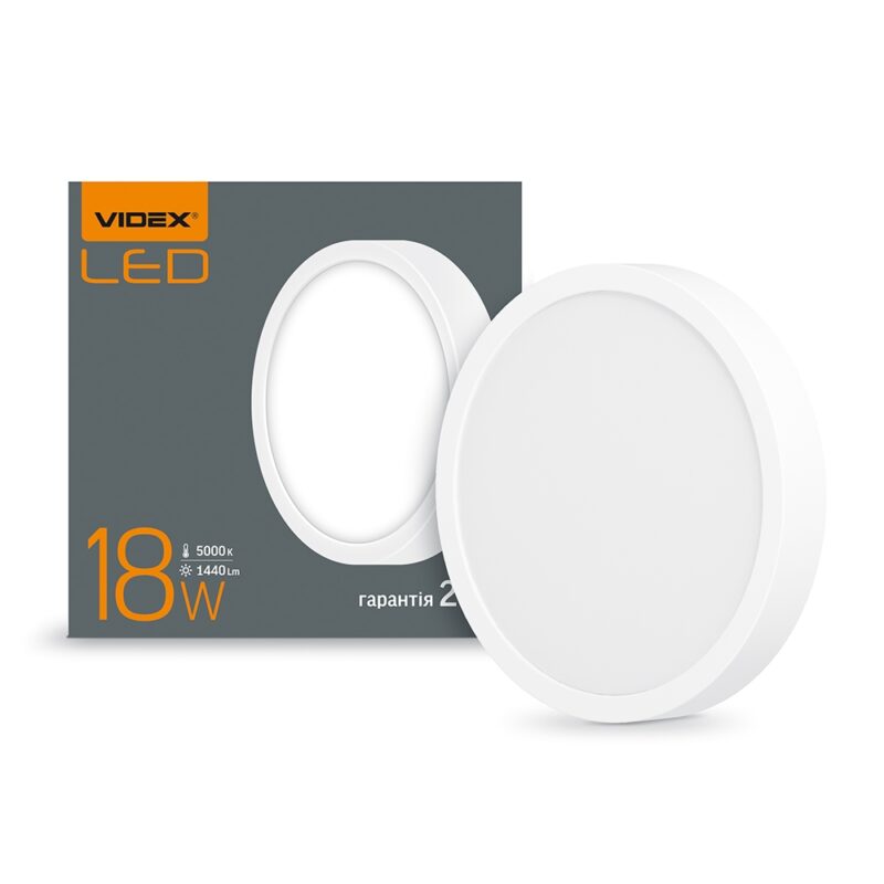 Cвітильник накладний LED Videx 18W 5000K круглий VL-DLRS-185