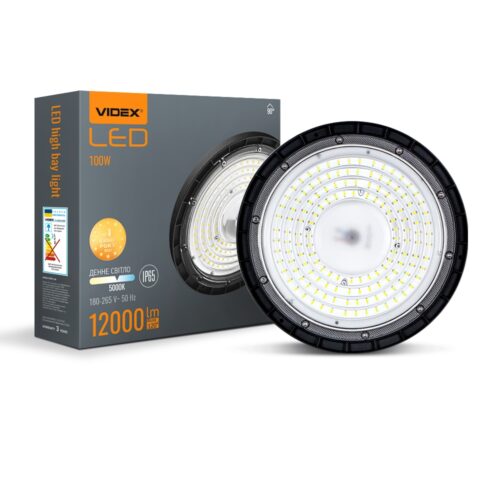 Світильник висотний LED ХайБей VIDEX 100W 5000K 12000Lm 220V чорний VL-HBe03-1005B