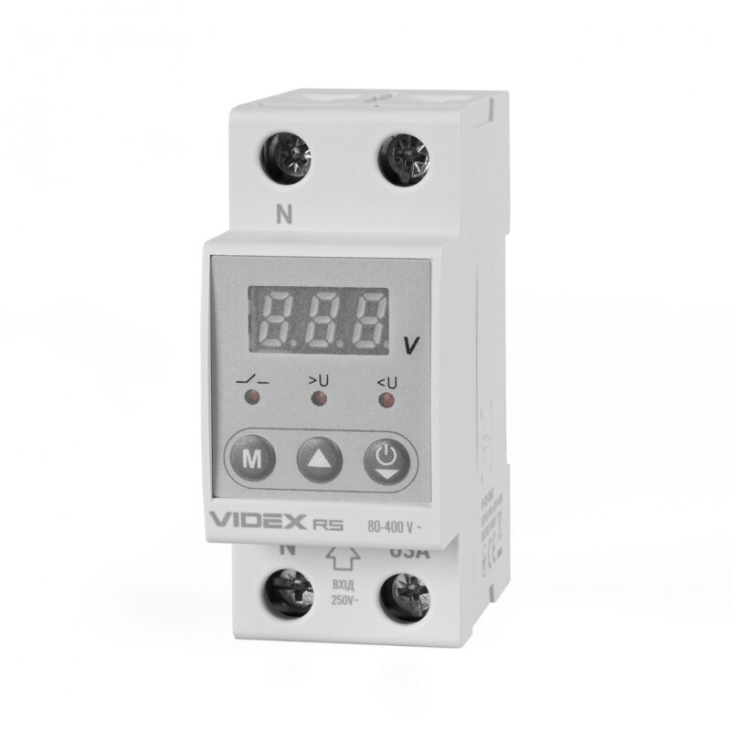 Реле контролю напруги Videx 145-300В 63А VF-RS-RN63