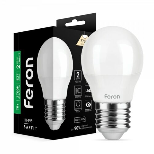 Лампа світлодіодна LED Feron G45 7W E27 2700K LB-195