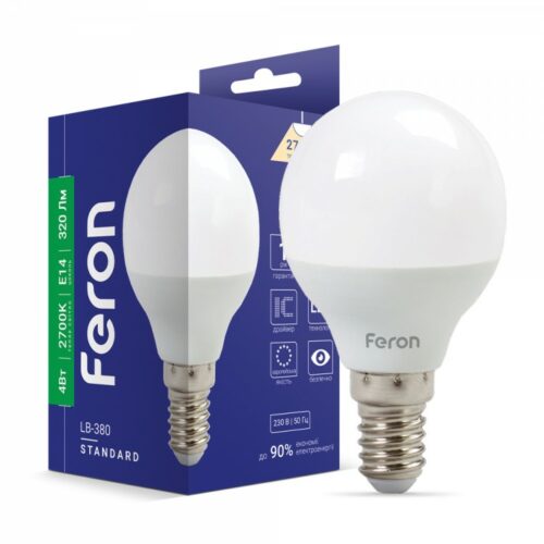 Лампа світлодіодна LED Feron P45 4W E14 2700K LB-380