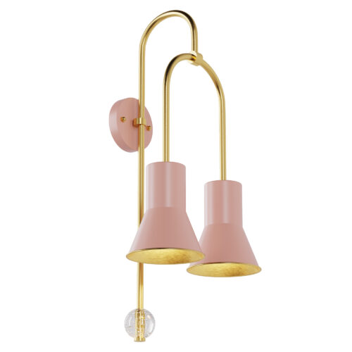Настінний світильник, бра Pikart ARCH арт. 9302 Золотий/рожевий 2 шт