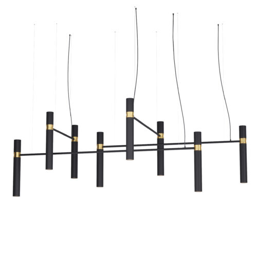 Люстра Pikart Tube chandelier, арт. 5299 Золотий/чорний Комплект: 100 см+120 см+150 см+200 см
