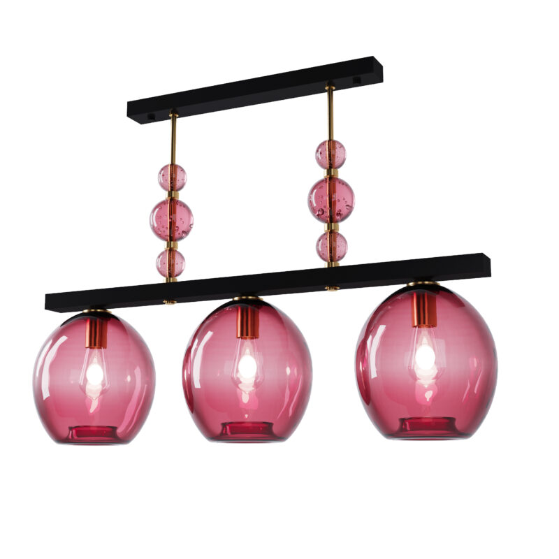 Люстра Pikart Geometric Colorglass, арт. 12101 Гранатовий 2