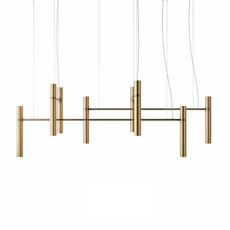 Люстра Pikart Tube chandelier, арт. 5299 Золотий Комплект: 100 см+120 см+150 см+200 см